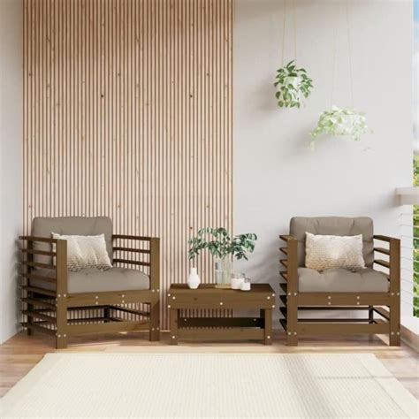 Canap Arri Re Cour Uu Chaises De Jardin Lot De Marron Miel Bois