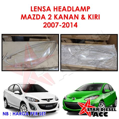 Jual HEAD LAMP LENSA MIKA MAZDA 2 LAMPU BESAR MAZDA 2 LENSA MIKA MAZDA