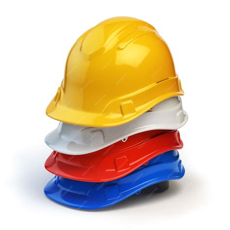 Premium Photo | Various hard hats safety helmets isolated on white
