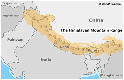 himalayan mountains  world map snow update report  water