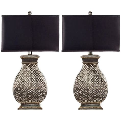 Safavieh Malaga 30 In Silver Table Lamp Set Of 2 Lit4064a Set2 The Home Depot