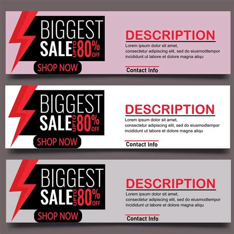 biggest sale banner background design set discount banner template