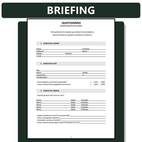 A Document With The Words Briefing On It