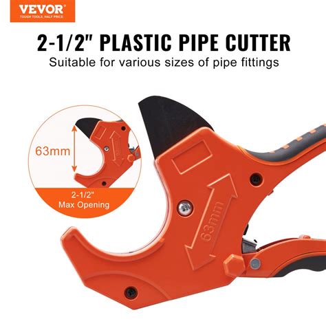 Vevor Pvc Pipe Cutter 0 2 1 2 O D Ratcheting Pvc Pipe Cutter Heavy Duty Tube Cutting Tool