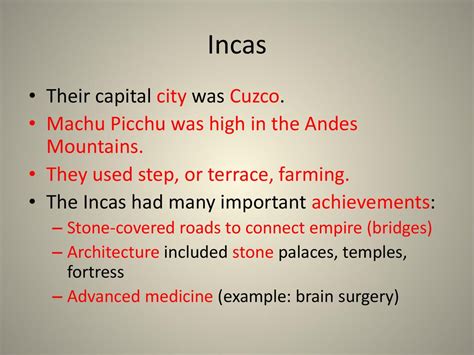 Inca Achievements In Medicine