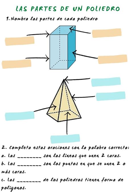 Ejercicio De Partes De Los Poliedros Poliedros Prismas Y Piramides