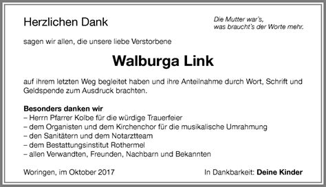 Traueranzeigen von Walburga Link Allgäuer Zeitung