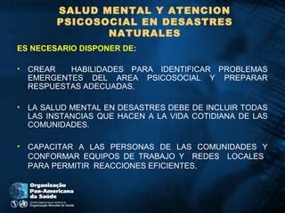 Salud Mental Y Desastres Ppt