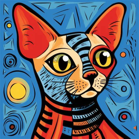 Premium AI Image | Egyptian Cat In Pop Art Style A Picassoinspired ...