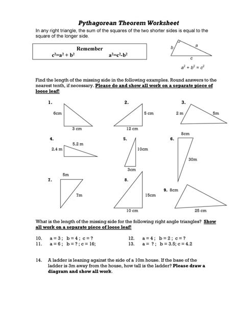 48 Pythagorean Theorem Worksheet With Answers Word PDF