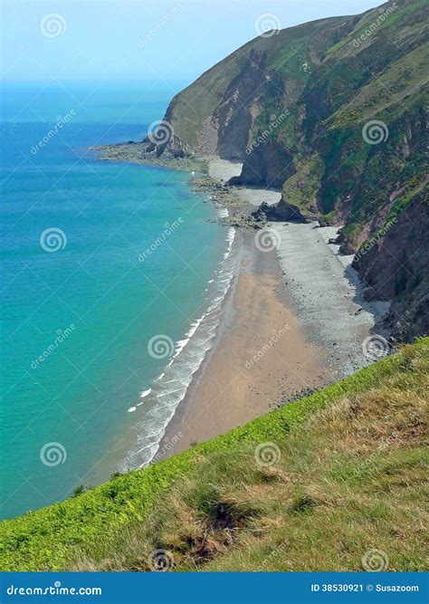 Cliffs Near Lynton, Coastal Landscape Devon, Southwest England Stock