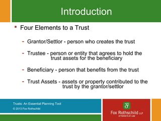 Trusts An Essential Planning Tool Ppt