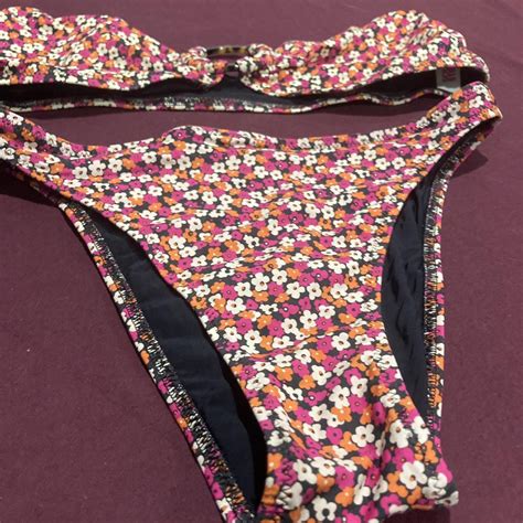 Striped And Solid Floral Key Ring Bikini Depop