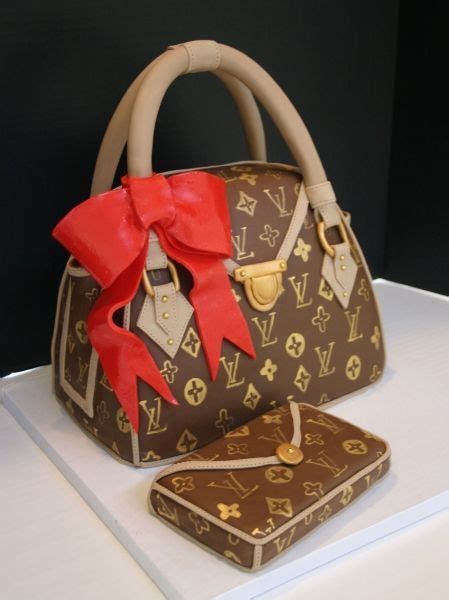 Handpainted Louis Vuitton Purse Cake Using Chocolate Fondant With A Red