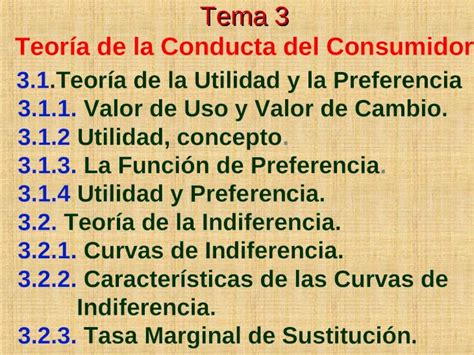 Ppt Tema 3 Tema 3 Teoría De La Conducta Del Consumidor 31teoría De La Utilidad Y La