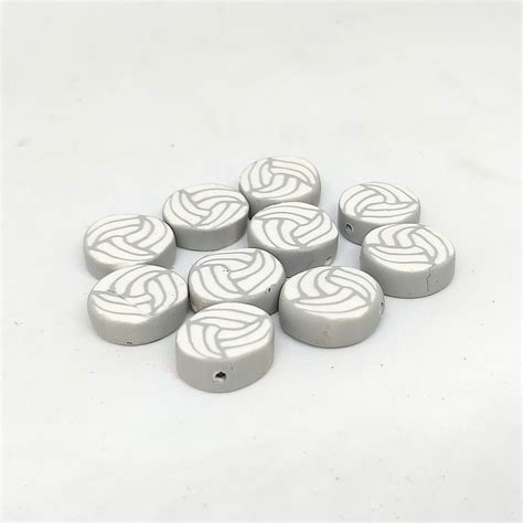 Polymer Clay Volleyball Beads Sports Beads 10 Pieces Etsy