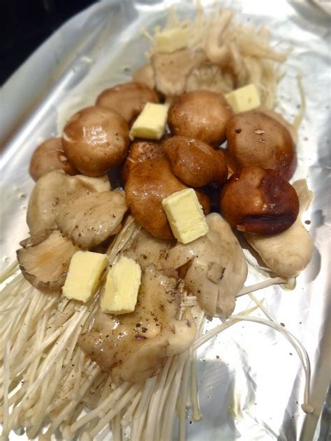 Scrumpdillyicious Foil Wrapped Mixed Mushrooms With Sake And Butter