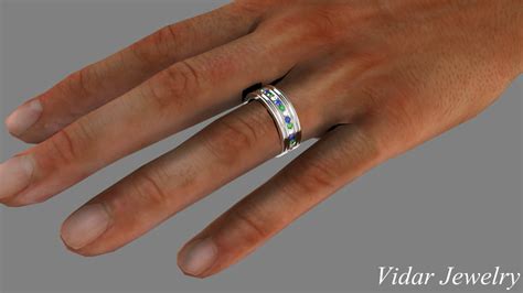 Multi Colored Sapphire Wedding Band For Mens! | Vidar Jewelry - Unique ...