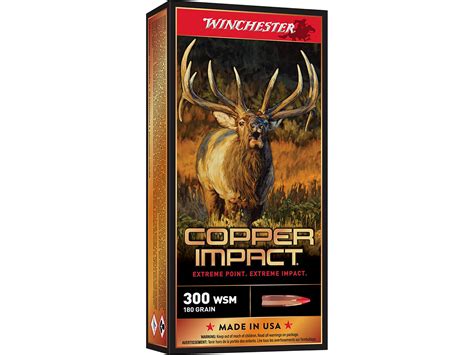 Winchester Copper Impact 300 Winchester Short Mag (WSM) Ammo 180 Grain