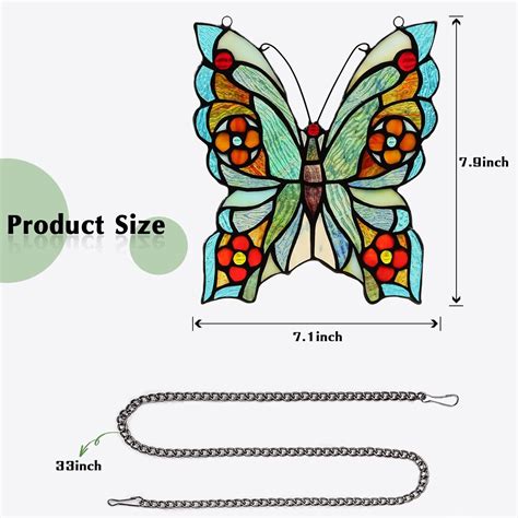 Kleeglee Colgantes De Ventana De Vidrieras De Mariposa Hecho A Mano