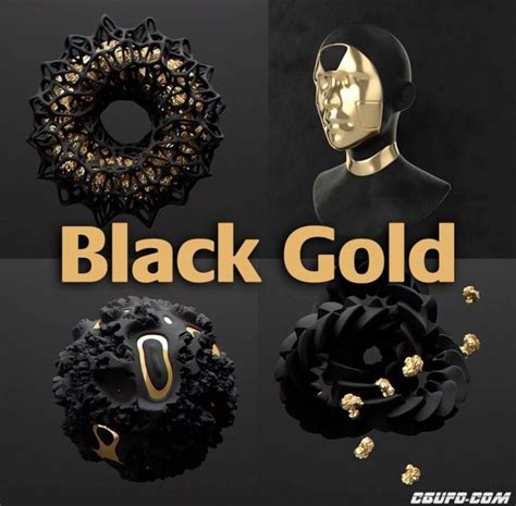 C4D创建黑色与金色结合的艺术造型教程 Black Gold Art Cinema 4D Tutorial CGUFO