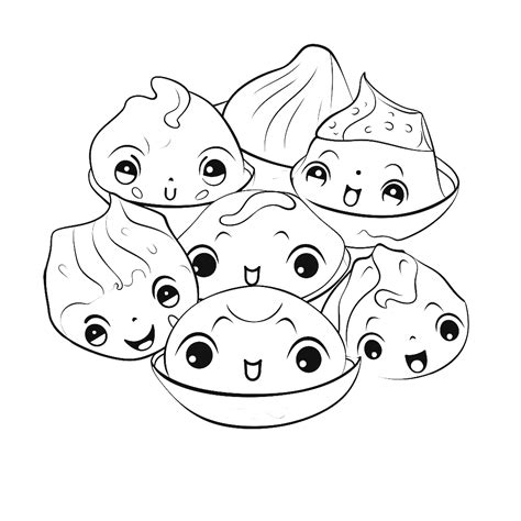 Dumplings Coloring Page Coloring Corner