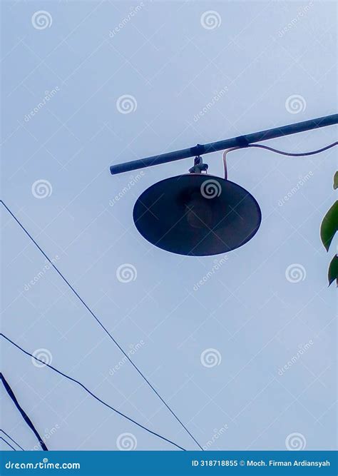 Street Lights During The Day Street Lights Hung Overhead Stock Image