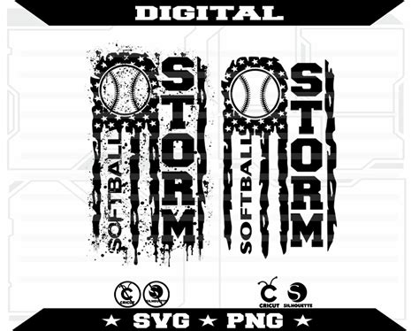 Storm Softball Svg File Etsy