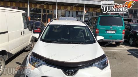 Дефлектор капота Тойота РАВ-4 4 (мухобойка Toyota RAV-4 4) SIM ...