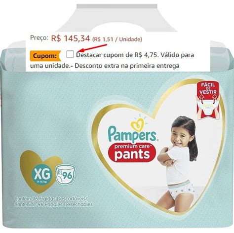 Fralda Pampers Pants Premium Care XG 96 unidades em promoção no Mamãe