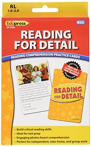 Edupress Reading Comprehension Practice Cards Reading For Detail