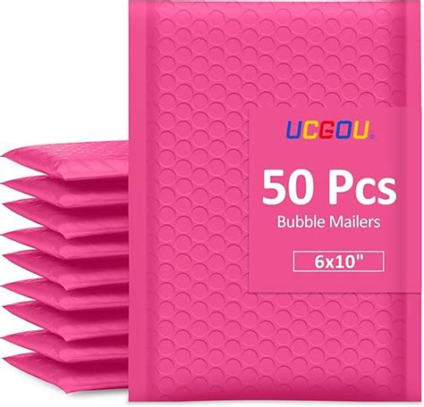 Amazon Ucgou Bubble Mailers X Inch Hot Pink Pack Poly