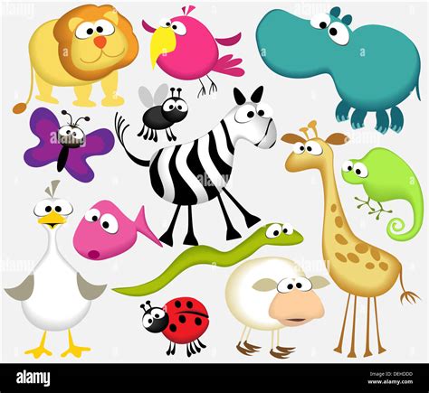 Funny cartoon animals Stock Photo - Alamy