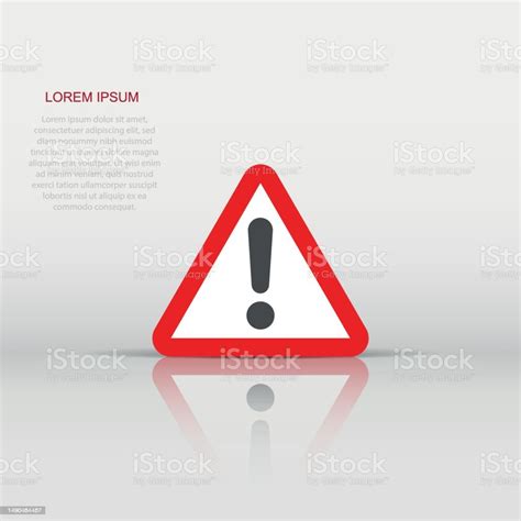 Exclamation Mark Icon In Flat Style Danger Alarm Vector Illustration On White Isolated