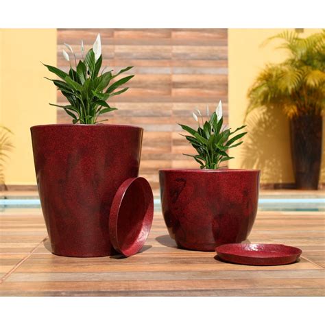 Kit Vaso Jarros Para Plantas Flor Decorativo De Polietileno Coluna Lisa