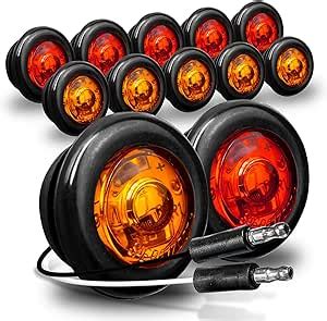 Amazon TRUE MODS 12pc 3 4 Inch Round Amber Red Trailer 12V LED