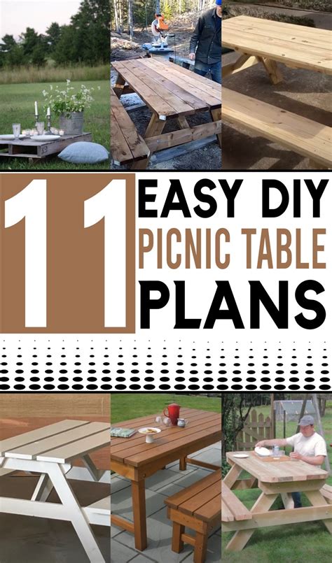 11 DIY Picnic Table Plans For Backyard Fun - Clairea Belle Makes