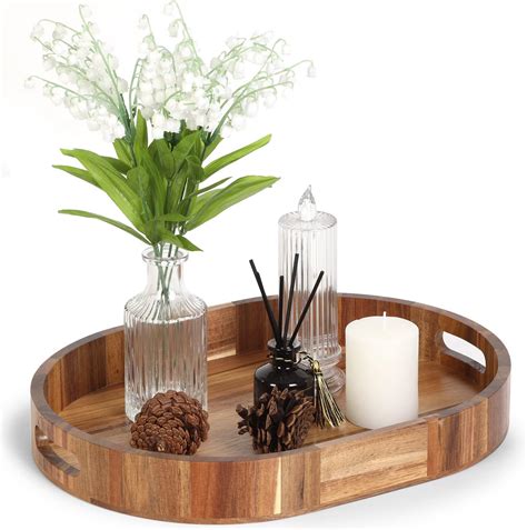 Amazon Mervagin Rustic Acacia Wooden Serving Tray With Handles