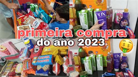 PRIMEIRA COMPRA DO MÊS E DO ANO DE 2023 MOSTREI OS VALORES YouTube