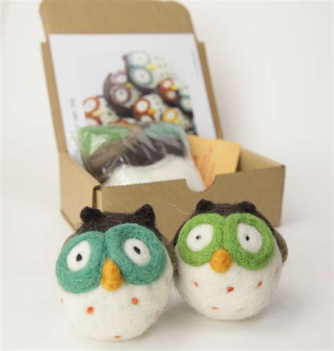 Needle Felting Owl Kit For Beginner Diy Craft Kit Starter Etsy