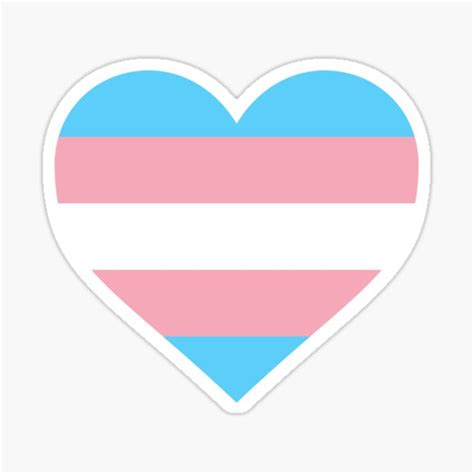 Trans Pride Flag Heart Shape Sticker For Sale By Seren0 Redbubble