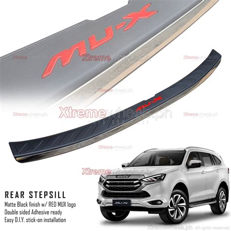 Isuzu Mux To With Red Mux Logo Rear Bumper Protector Stepsill