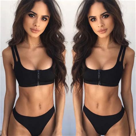 Traje De Ba O Para Mujer Ba Ador Con Cremallera Bikini Triangular