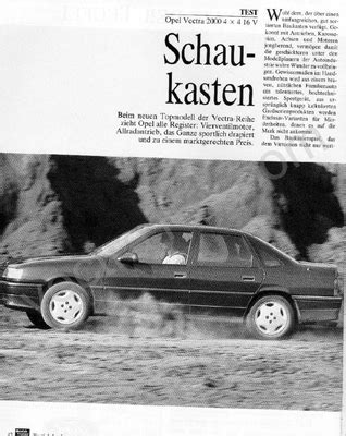 Opel Vectra A Tests Und Berichte