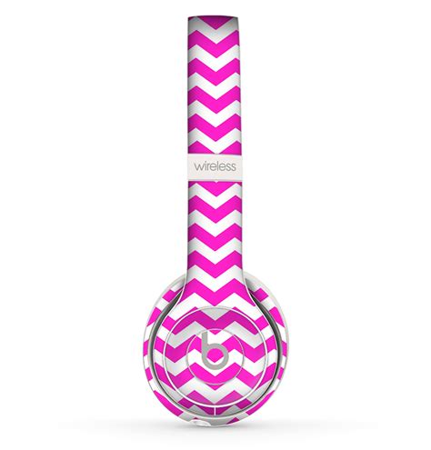 The Pink And White Chevron Pattern Skin Set For The Beats By Dre Solo 2 Designskinz