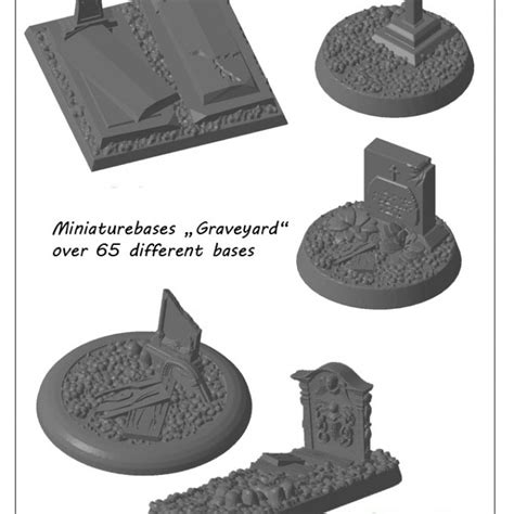 3d Printable Miniatures Base Set Graveyard Stl Files By 3d Printfiles