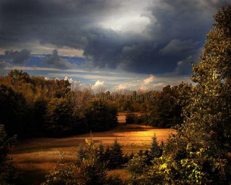 amber fields stock image image  view glen amber approaching
