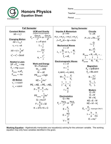 Advanced Physics Equations - Tessshebaylo