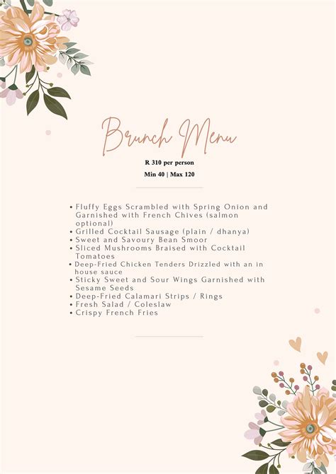 brunch menu  venue  klip