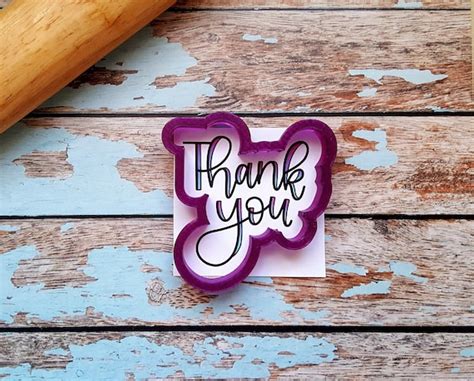 Thank You Hand Lettered Cookie Cutter and Fondant Cutter and - Etsy